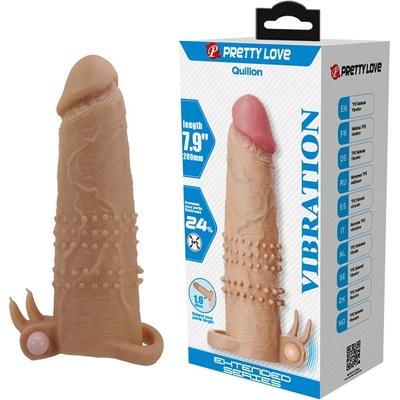 Удължител за пенис, вибрации и клиторна стимулация - Pretty Love Quillon (D-245243)