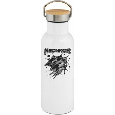 123TRIKO termoska Neonkor, tekutý kov, černý tisk 500 ml