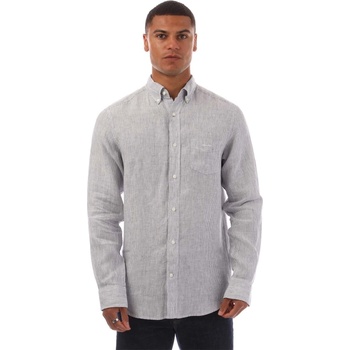 Gant Regular Fit Striped Linen Shirt - White