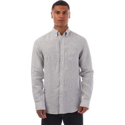 Gant Regular Fit Striped Linen Shirt - White