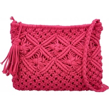 Módní dámská pletená crossbody kabelka Afrodita fuchsiová