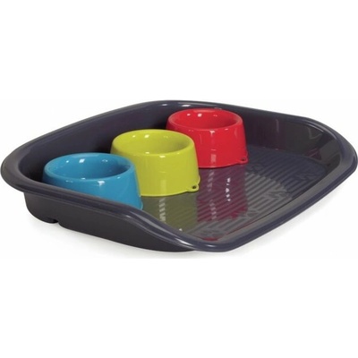 CP Podnos plastový s tromi miskami 52 x 41 x 9 cm 0,9 l