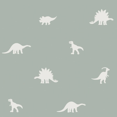 Esta Home 139284 Zelená detská vliesová tapeta s dinosaurami, rozmery 0,53 x 10,05 m