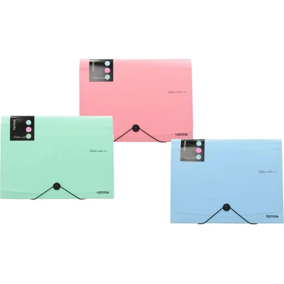 Eurocom Složka A4 s 12 kapsami OPTIMA pastel