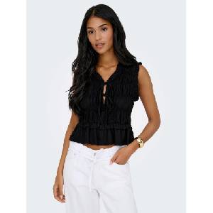 ONLY Потник onlgoa s/s linen bl frill top cc pnt