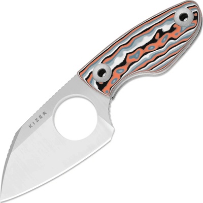 Kizer Nightjar AUS-10,Satin,vortex pattern micarta