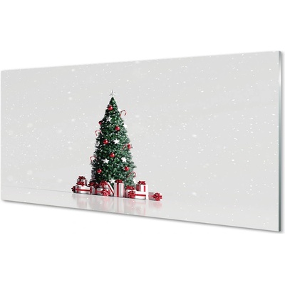 Obraz na skle Ozdoby na vánoční stromeček dárky 100x50 cm – Hledejceny.cz