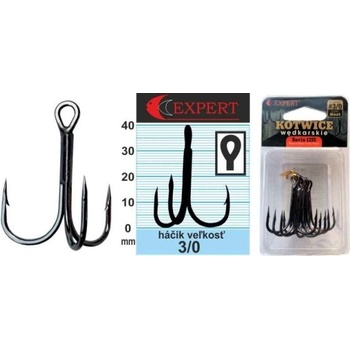 EXPERT plaváky trojháček s protihrotem 1215 černý vel.3 5 ks