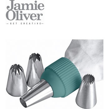 jamie oliver Сладкарски шприц с 5 броя накрайници Jamie Oliver - цвят атлантическо зелено (JB 3840)