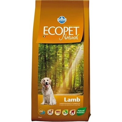 Ecopet Natural Lamb гранули за кучета от всички породи - 12кг