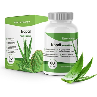 Herbs Energy Nopál opuncie extrakt + Aloe vera extrakt 60 kapslí