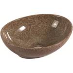 Inter Ceramic Мивка за баня ICB 376 BROWN, Inter Ceramic, монтаж върху плот, порцелан, кафяв, 40x33x15см (376 BROWN)