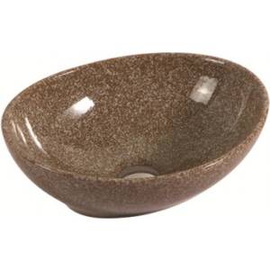 Inter Ceramic Мивка за баня ICB 376 BROWN, Inter Ceramic, монтаж върху плот, порцелан, кафяв, 40x33x15см (376 BROWN)