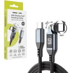 Mobile Origin USB-C към USB-C кабел с въртящ се конектор и LED дисплей за устройства с USB-C - Mobile Origin CB16 Display Rotating Cable USB-C to USB-C Cable 60W (черен) (180 см) (MO-DRC-M-CB16)