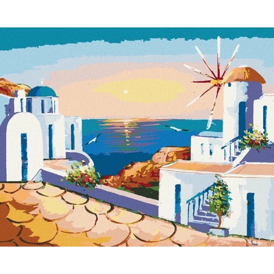 Zuty Malování Podle Čísel Řecko 80 x 100 cm Plátno Rám