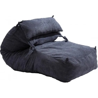 PUFRELAX Комплект, пуф легло и декоративна възглавница, 500л. Yoga XL - Dusty blue, Перящ се калъф, Пълнеж с микс от мемори пяна и дунапрен, Гама Plush honey (PUF-M-YXLP-PH-DBLU)