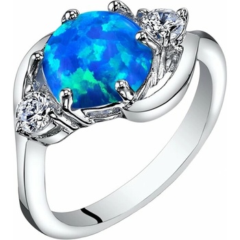 Eppi Stříbrný prsten s modrým opálem a zirkony Jimena R41523