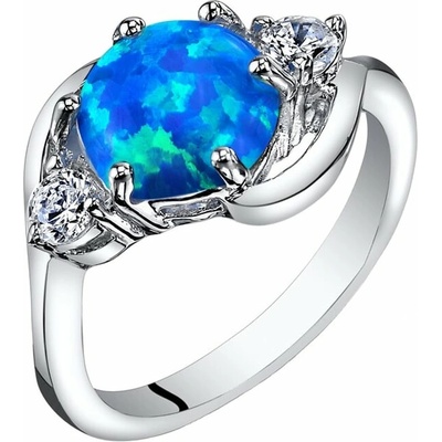 Eppi Stříbrný prsten s modrým opálem a zirkony Jimena R41523