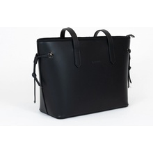 Bagger kožená shopper kabelka s organizérom s dlhým dvojitým ramienkom čierna 0071