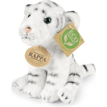 Rappa Плюшен бял тигър седнал 15 см eco-friendly