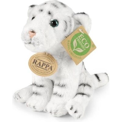 Rappa Плюшен бял тигър седнал 15 см eco-friendly