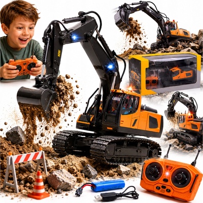 Woopie RC velký bagr na pásech 7 funkcí