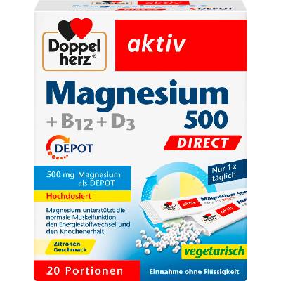 Doppelherz aktiv Magnesium 500 + B12 + D3 Direct Depot - 20 сашета