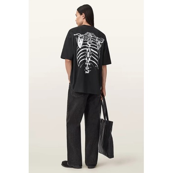 AllSaints Памучна тениска AllSaints ANATOMICA в черно с принт M046PD (M046PD)