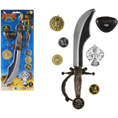 Teddies Pirátska sada meč s doplnkami plast na karte 17x41cm