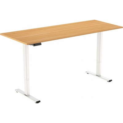 AlzaErgo Table ET2 Essential bílý + deska 160×80 cm lamino dub