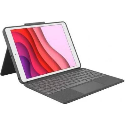 Logitech Combo Touch - безжична клавиатура и тракпад, с кейс и поставка за iPad 7 (2019), iPad 8 (2020) (черен)
