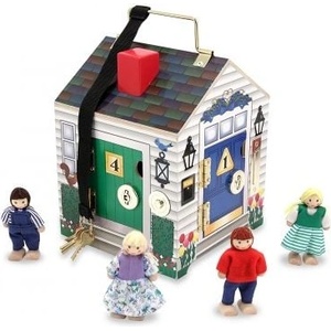 Melissa & Doug - Дървена образователна къщичка с ключове и ключалки (12505)
