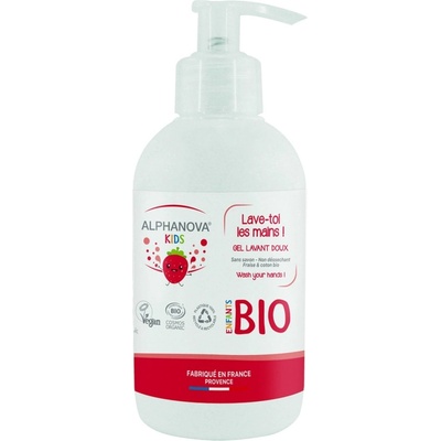 Alphanova Детски измиващ гел за ръце Alphanova Kids - Ягода, 250 ml
