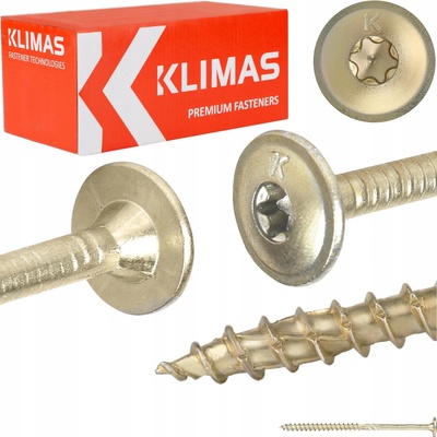 Tesařské vruty TORX 5x90 mm 150 ks talířové do dřeva Klimas wkcp