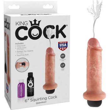 Свършващо дилдо, уникално реалистично, 17, 8см. - King Cock Squirt (PIPE560621)