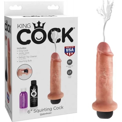 Свършващо дилдо, уникално реалистично, 17, 8см. - King Cock Squirt (PIPE560621)