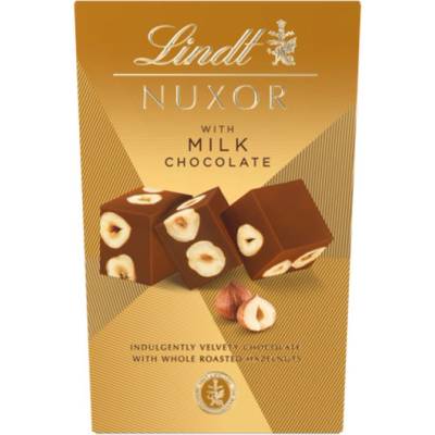 Lindt Nuxor Oříšková mléčná čokoláda Gianduja s celými jádry lískových ořechů 150 g