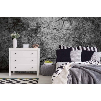 DIMEX ART Самозалепваща се флизелинова фототапета фон от напукан цимент 375 x 250 см