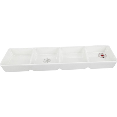 by inspire Porcelánová servírovací miska se 4 přihrádkami Koleda 22,5 × 6 cm