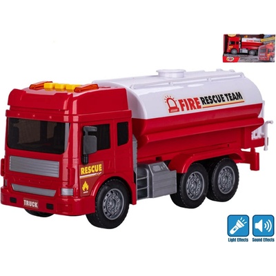 Mikro Trading Auto hasiči cisterna 28cm na setrvačník na baterie se světlem a zvukem v krabičce
