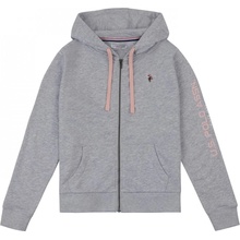 US Polo Assn Logo Zip Through Hoodie Pearl Grey Marl