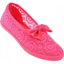 Detské čipkované baleríny s mašľou 6399