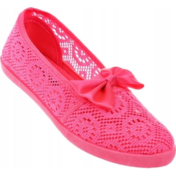 Detské čipkované baleríny s mašľou 6399