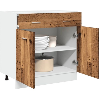 vidaXL Шкаф с чекмеджета "Lyon", старо дърво, 80x46x81, 5 см, инженерно дърво (856092)