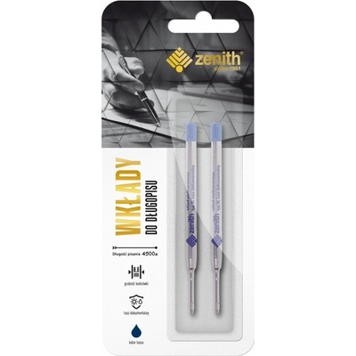 Zenith Náhradná náplň do guľôčkového pera 0,8 mm, modrá, 2 ks, blister, 11540202