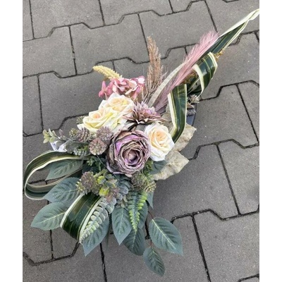 Ikebana 4635 umelá kytica ruže a dália
