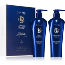 T-LAB Professional Sapphire Energy posilňujúci kondicionér s revitalizačným účinkom 300 ml + posilňujúci a revitalizujúci šampón pre unavené vlasy bez lesku 300 ml kozmetická sada