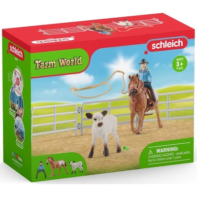 Schleich Игрален комплект Schleich Farm World - Момиче каубой с ласо (42577-47304)