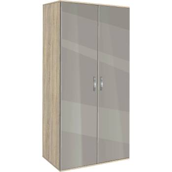 Bogdan Furniture G Двукрилен гардероб Memo. bg, модел BM-Ava 2, Гб сонома и сиво гланц