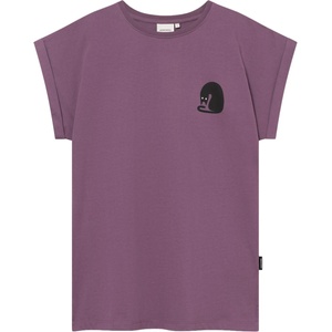 DEDICATED Дамска тениска DEDICATED Women's T-Shirt Visby Curious Cat T-shirt - Berry Purple (916-7287-0113)